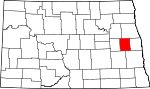 State map highlighting Steele County