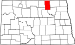 State map highlighting Towner County