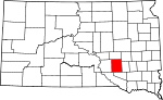 State map highlighting Aurora County