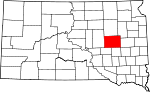 State map highlighting Beadle County