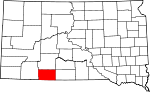 State map highlighting Bennett County