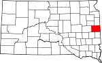 State map highlighting Brookings County