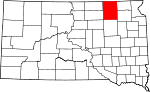 State map highlighting Brown County