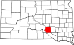 State map highlighting Brule County