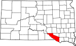 State map highlighting Charles Mix County
