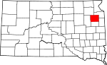 State map highlighting Codington County