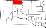 State map highlighting Corson County