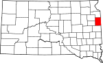 State map highlighting Deuel County