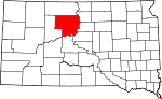 State map highlighting Dewey County