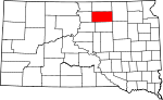 State map highlighting Edmunds County