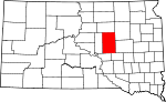 State map highlighting Hand County