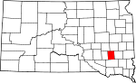 State map highlighting Hanson County