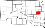 State map highlighting Kingsbury County