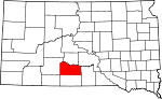 State map highlighting Mellette County