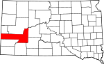 State map highlighting Pennington County