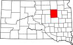 State map highlighting Spink County