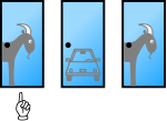 Player has picked Door 1 and the car is behind Door 2