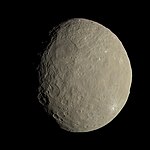 Ceres ligger i asteroidebæltet (taget af Dawn-rumfartøjet)