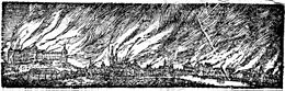 Drawing of the fire of 1702