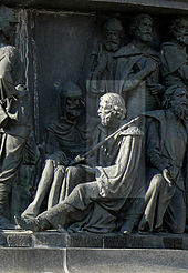 Rurikid Prince Daniel on the national monument Thousand Years of Russia