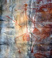 Pintura de arte rupestre em Ubirr
