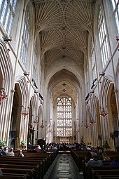 Bath Abbey Church in Perpendicular Style, fan vaulting, here no triforium
