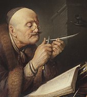 Affilatura di una penna d'oca