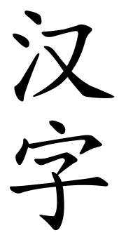 The word Hànzì (Chinese characters) in shorthand