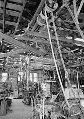 Transmission and belt-driven machines before the introduction of electric motors
