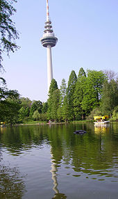 Телекомуникационна кула и Luisenpark  