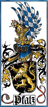 Coat of arms of the Palgraves near Rhine by Otto Hupp in the Munich Calendar of 1903