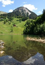 View from the lake Seewaldsee to the Blasenka