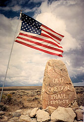 Stone erected by Ezra Meeker in 1906 on South Pass