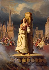 La morte di Giovanna d'Arco sul rogo , di Hermann Stilke (1843)