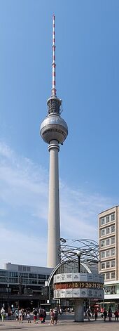 View to the world time clock with television tower, 2015