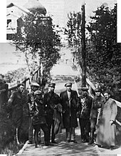 20 June 1929: Maxim Gorky (fourth from the right), surrounded by functionaries of the Soviet secret police OGPU, visits the Solovetsky Islands.