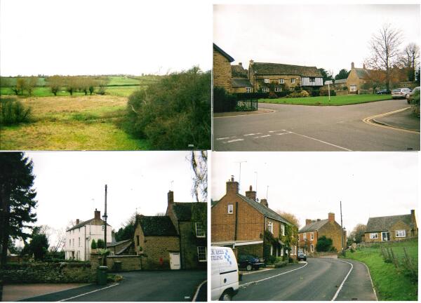 Een fotomontage van het dorp King's Sutton in het westen van Northamptonshire. Het ligt net ten zuidoosten van Banbury in Oxfordshire.