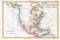 Pohjois-Amerikan kartta vuodelta 1780