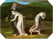 Naomi che supplica Ruth e Orpah di tornare a casa