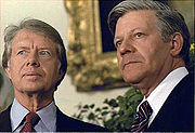 Carter med den tyske kansler Helmut Schmidt, juli 1977