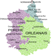 Eure-et-Loir y las provincias de su territorio antes de 1790.