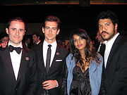 M.I.A. cu partenerul Ben Bronfman și fondatorii Twitter Jack Dorsey și Evan Williams