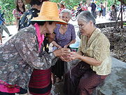 Songkran-fest i Thailand omkring den 14. april.  