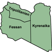 Tripartition of Libya after World War II and during the UN Trusteeship (1943/47-1951).