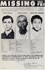 Student civil rights activists murdered by the Ku Klux Klan (1964)