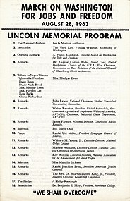 The official program advertising the March on Washington