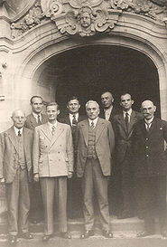 Vyriausiasis teisingumo inspektorius Friedrichas Kellneris (ctr), 1948 m., Laubacho teismo pastatas