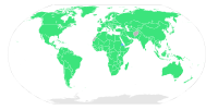 Mapa zobrazující země, které se zúčastnily olympijských her v roce 2000.