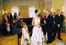 Wedding couple in the registry office (Märchenvilla Eberswalde, 2005)