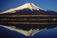 Et billede af Fuji-bjerget.  